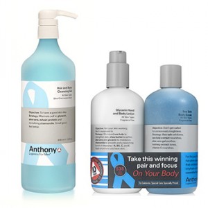 Anthony Logistics Blue Chamomile Hair and Body Cleansing Gel Prostate Cancer Charity Line