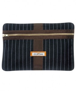 Ottis Batterbee Medium Gray Pinstripe Washbag