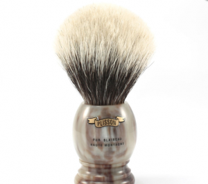 Plisson High Mountain White Horn-Handle Shaving Brush
