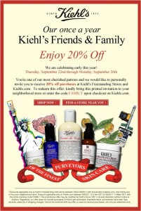 Kiehl’s ‘Friends & Family’ Sale