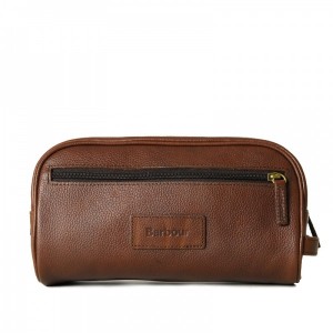 Barbour Leather Washbag